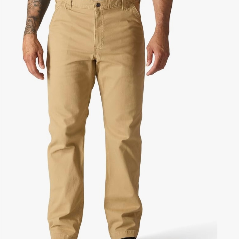 Carhartt Men's Relaxed Straight Rigby Dungaree khaki pants rugged flex 36 x 32